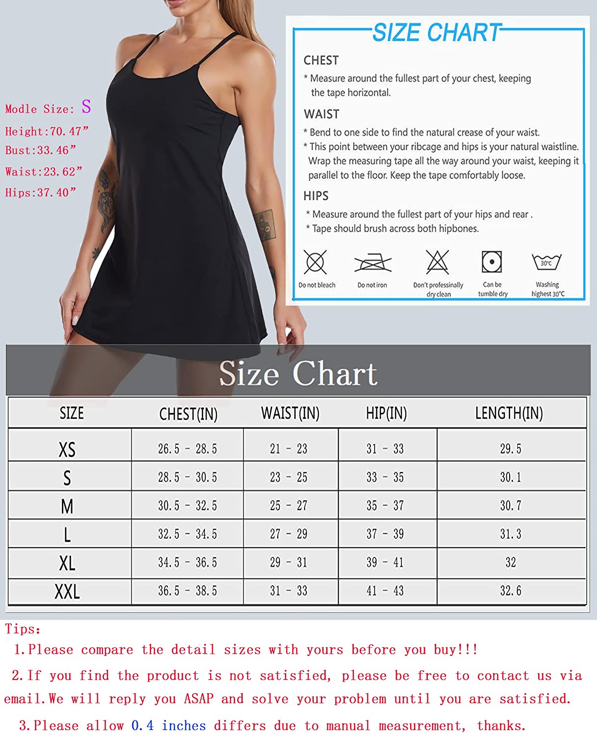 2023 Women Solid Sleeveless Golf/Tennis Sports Dress with Built-in Bra and Pockets