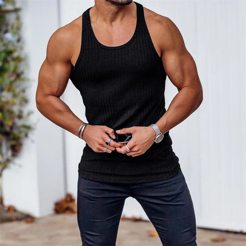 New Men Gym Tank top Fitness sleeveless shirt