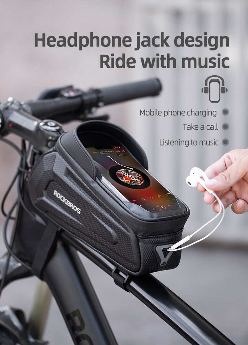 ROCKBROS Front Tube Frame MTB Road Bike Bag 6.5 Phone Case Accessories