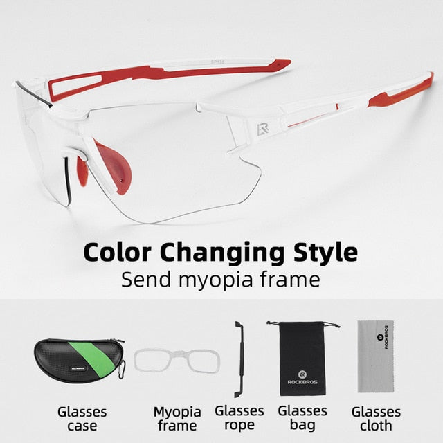 ROCKBROS Photochromic Myopia Frame Outdoor Sports Sunglasses