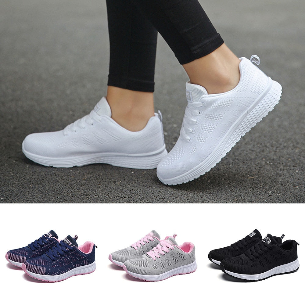 Womens Lace-Up Running Walking Sport Sneakers