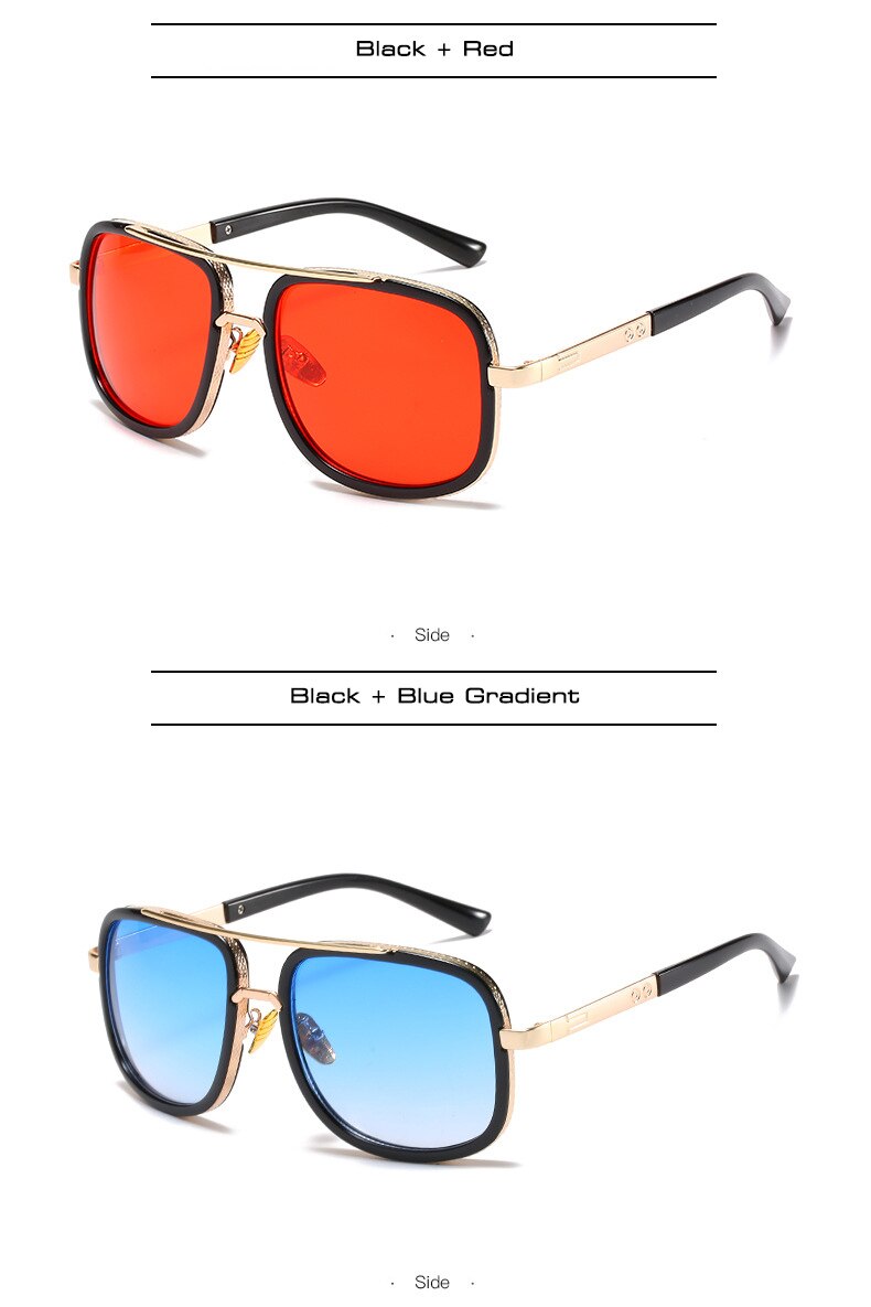 SHAUNA Double Bridges Square Sunglasses