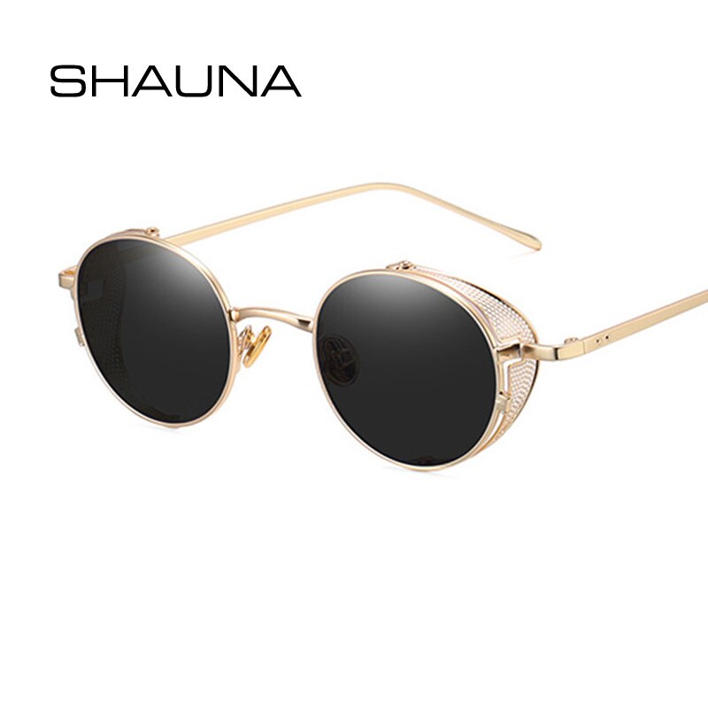 SHAUNA UNISEX Retro Metal Punk Sunglasses