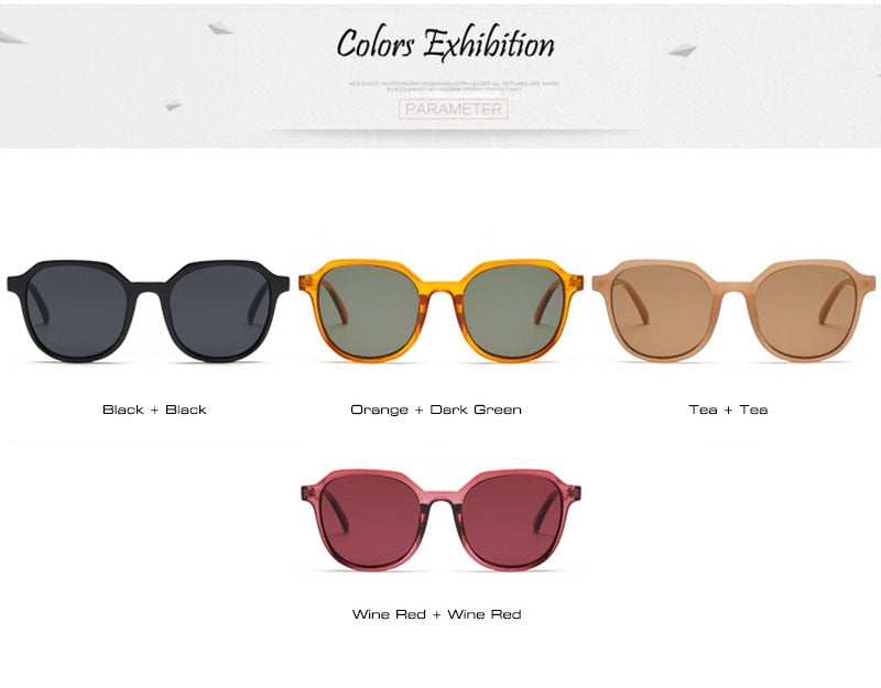 SHAUNA UNISEX Popular Candy Color Round Sunglasses