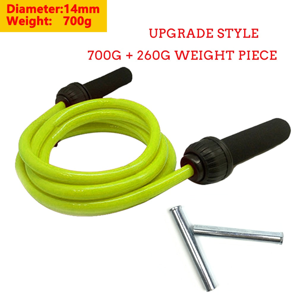 Heavy sport jump rope with adjustable skipping