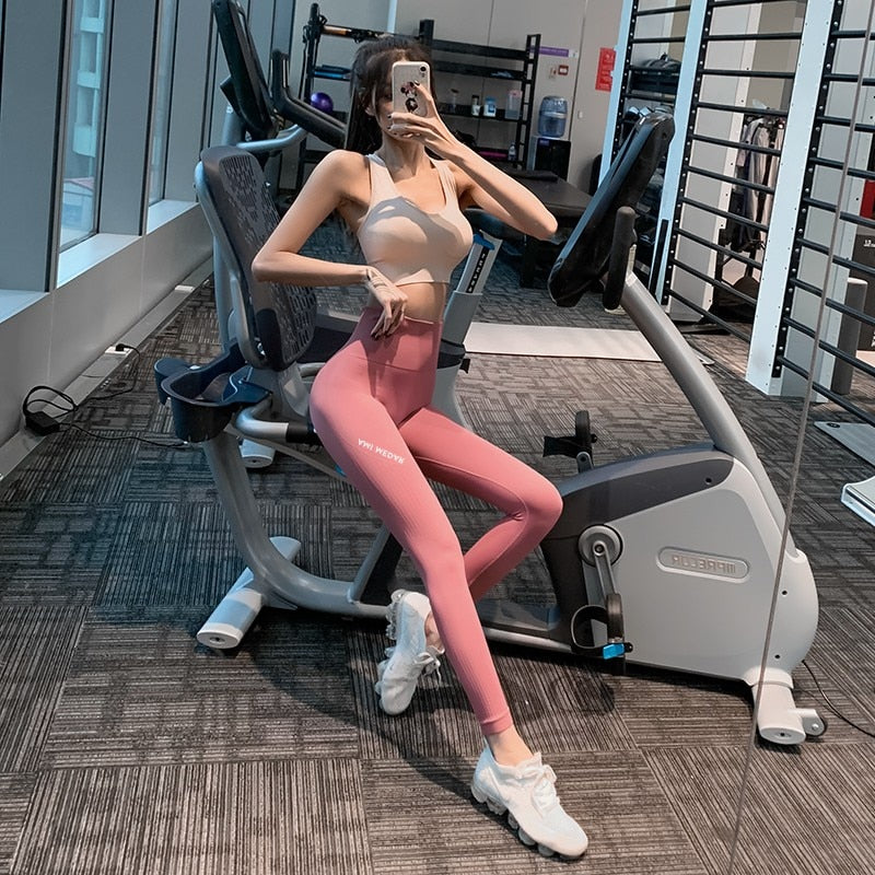 Wiesya Women Sexy Tummy Control Gym Sport Yoga Running Pants