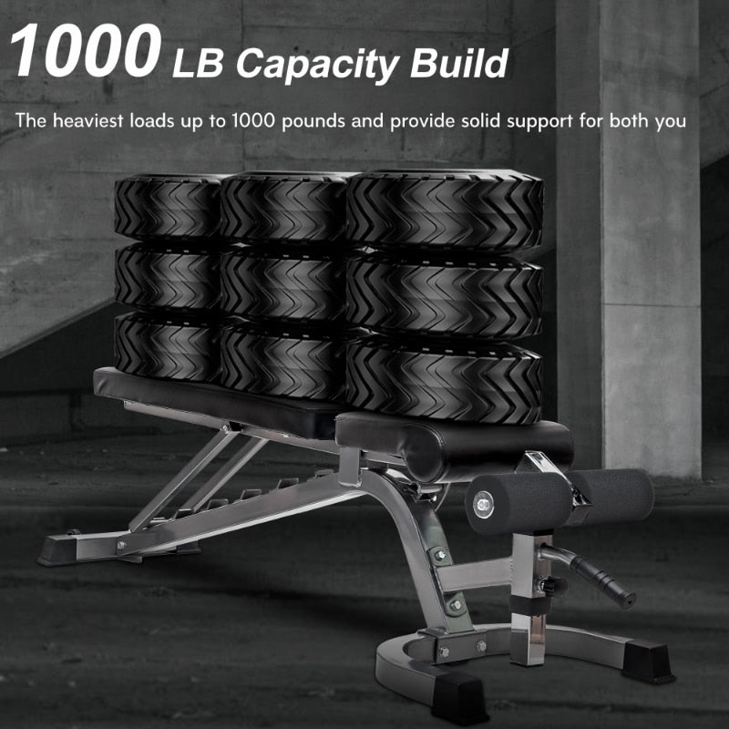 Rugged and Durable Foldable Weight Bench Incline Home Gym Equipment